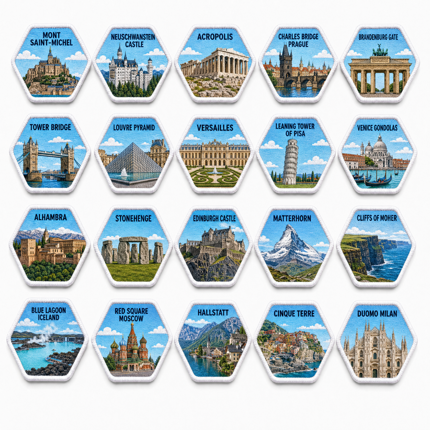 Landmark Patches – Velcro Travel Patch Packs