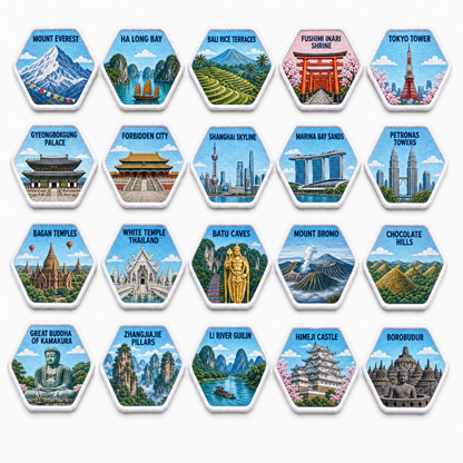 Landmark Patches – Velcro Travel Patch Packs