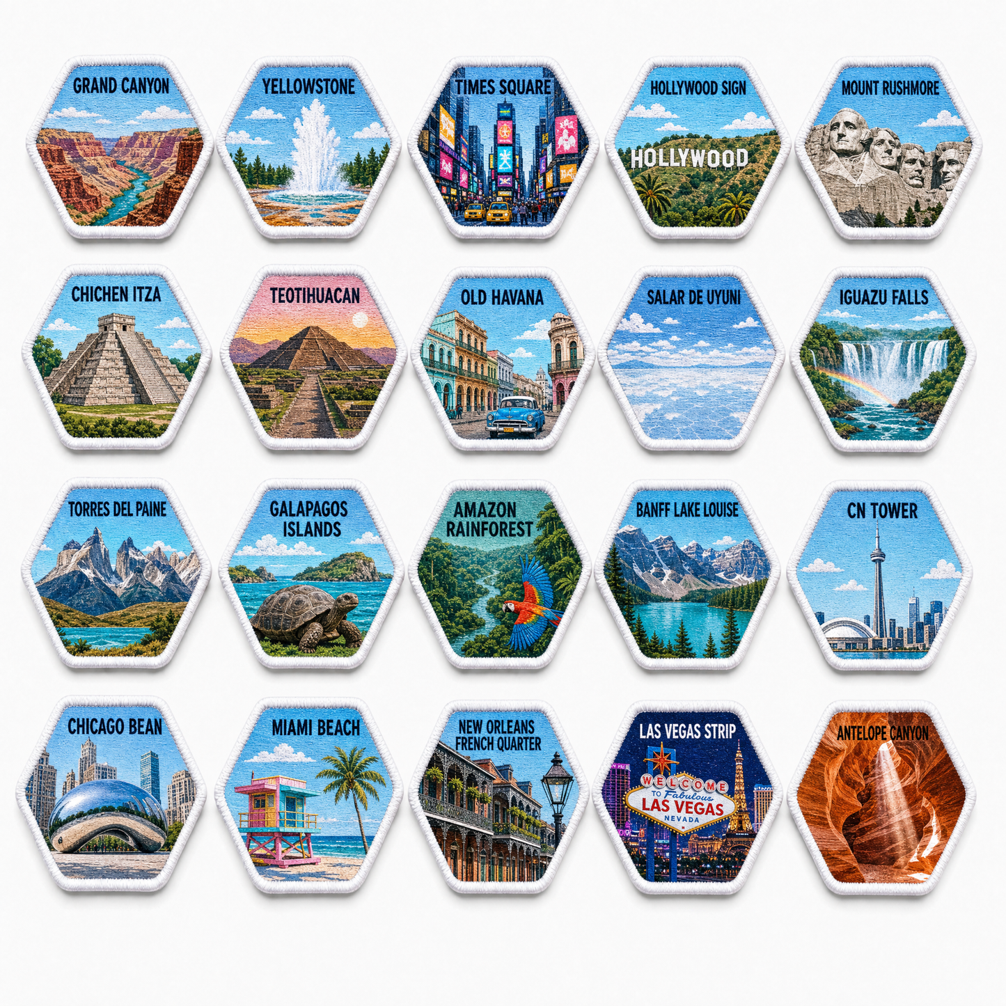 Landmark Patches – Velcro Travel Patch Packs