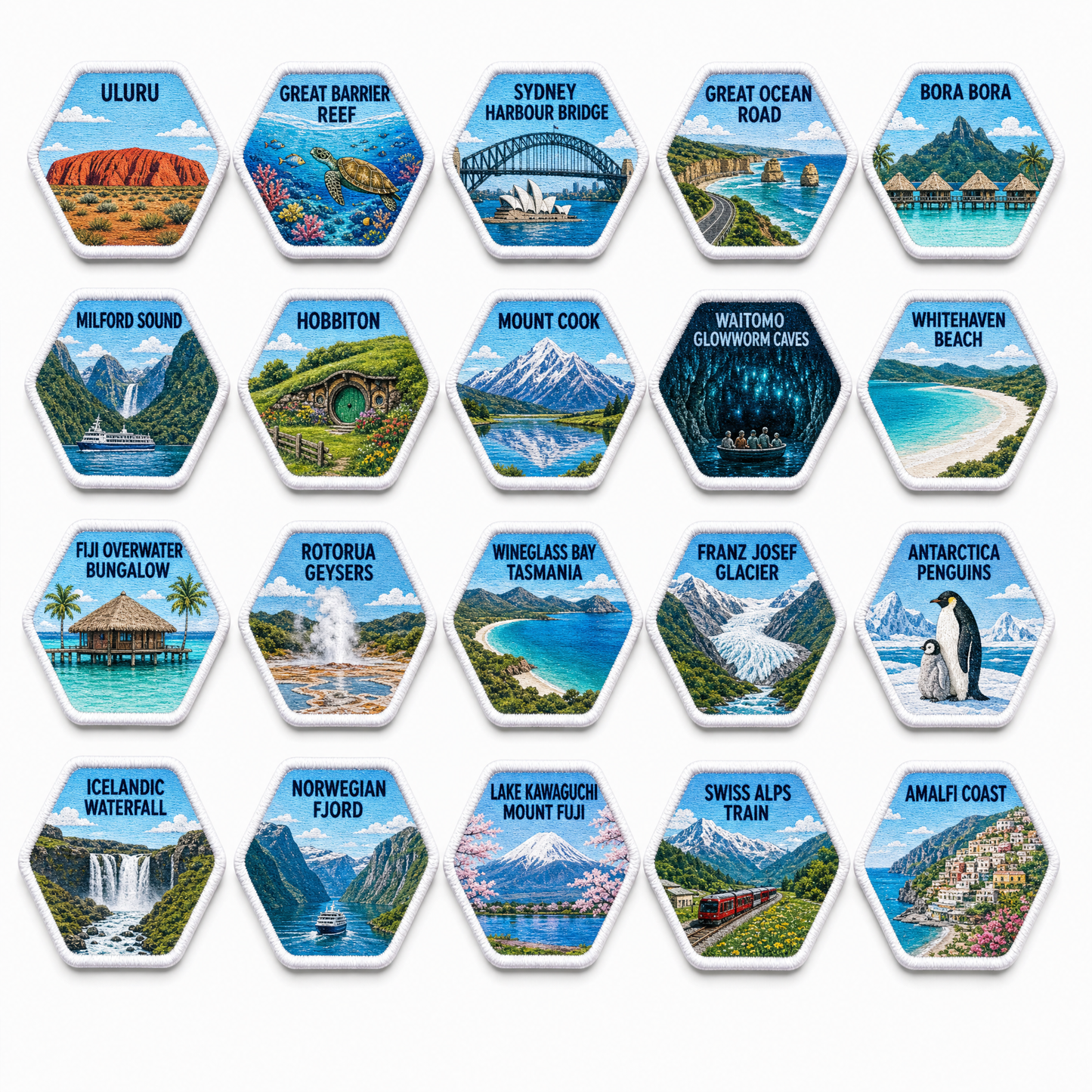 Landmark Patches – Velcro Travel Patch Packs