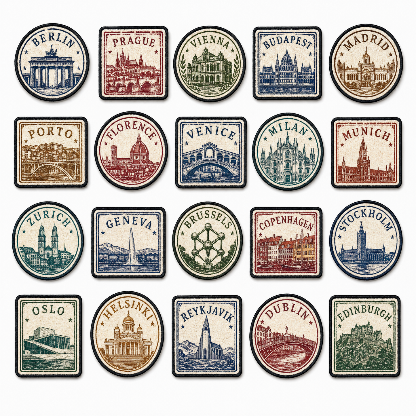 Stamp Patches – Vintage Passport Velcro Patch Packs