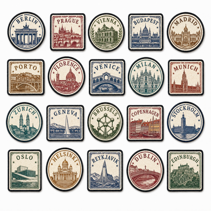 Stamp Patches – Vintage Passport Velcro Patch Packs