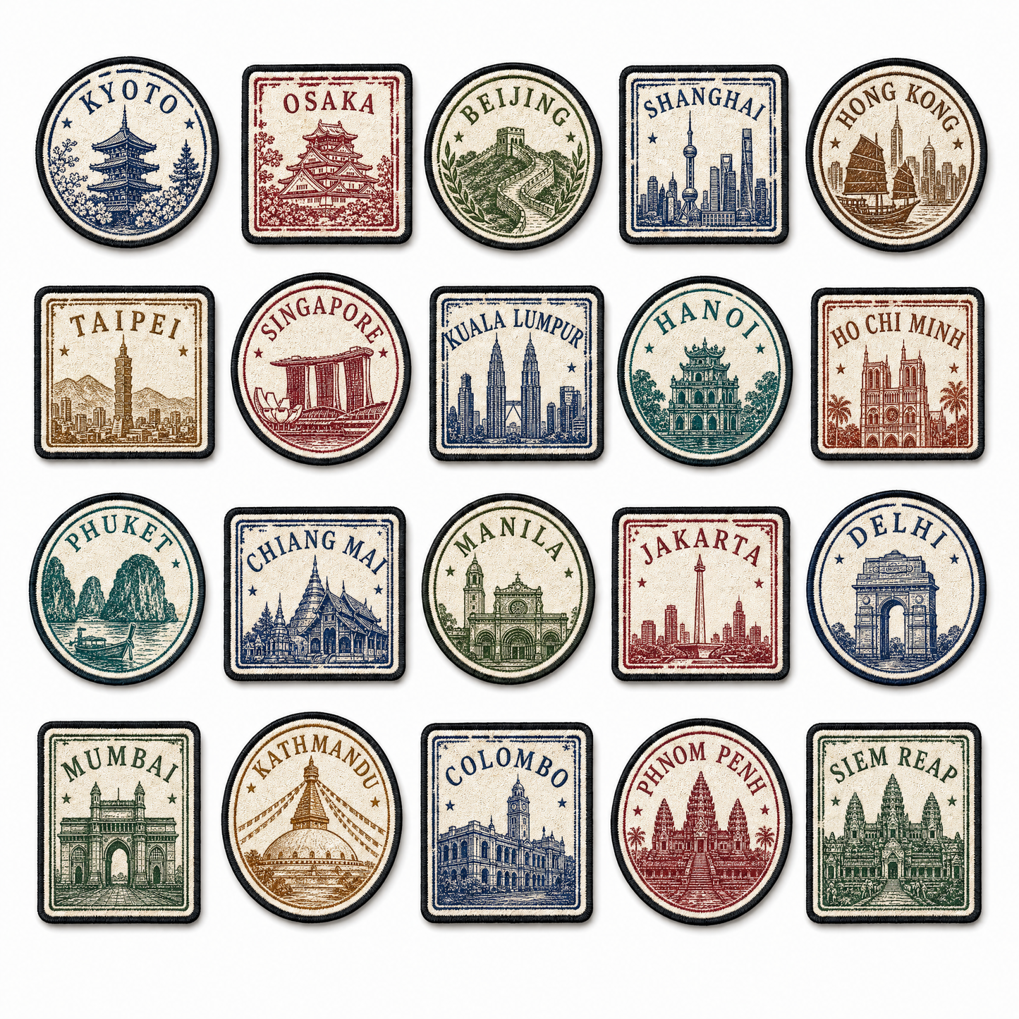 Stamp Patches – Vintage Passport Velcro Patch Packs