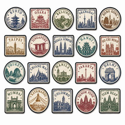 Stamp Patches – Vintage Passport Velcro Patch Packs