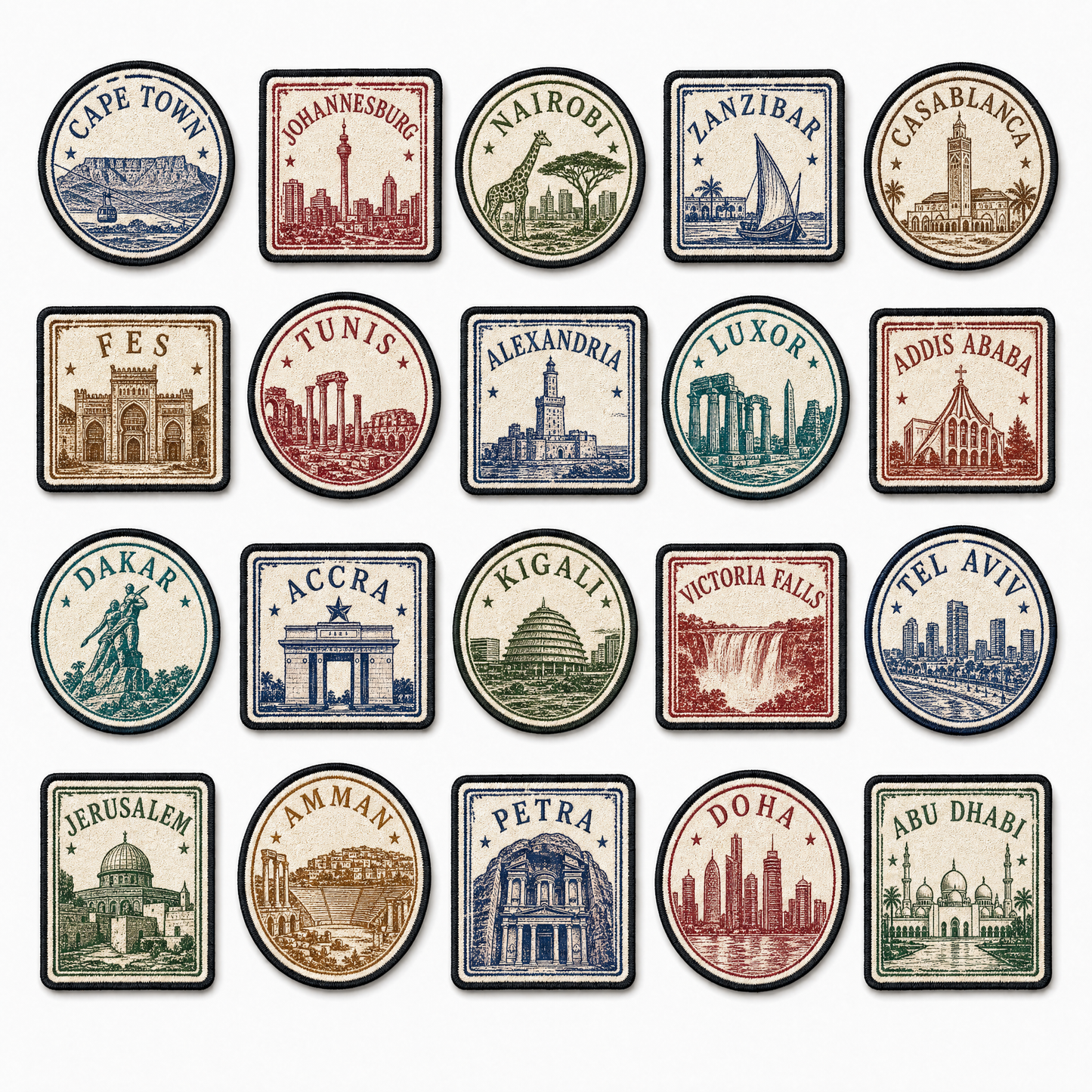Stamp Patches – Vintage Passport Velcro Patch Packs