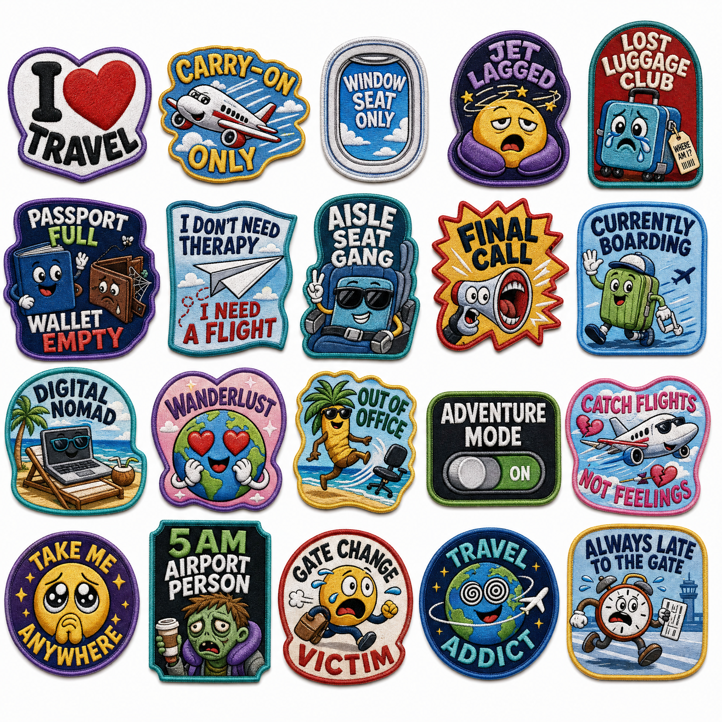 Mood Patches – Funny Travel Velcro Patch Packs
