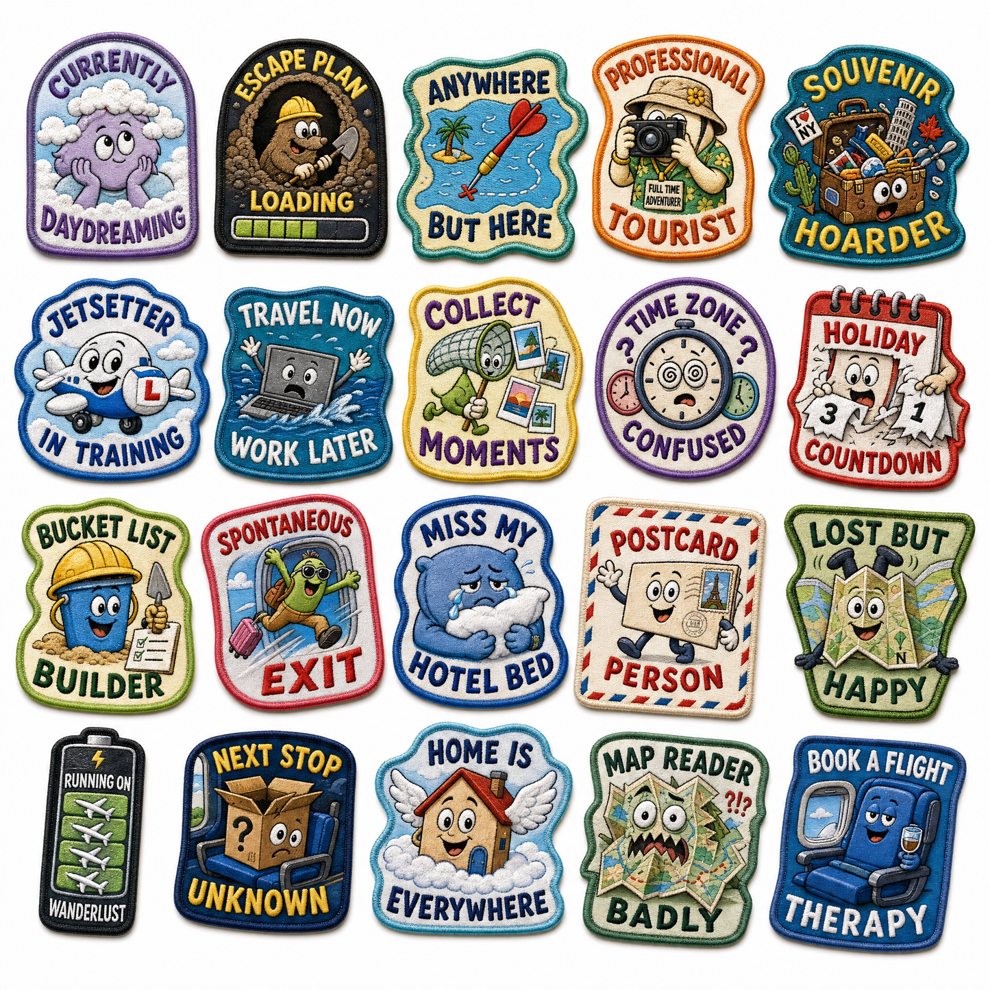 Mood Patches – Funny Travel Velcro Patch Packs