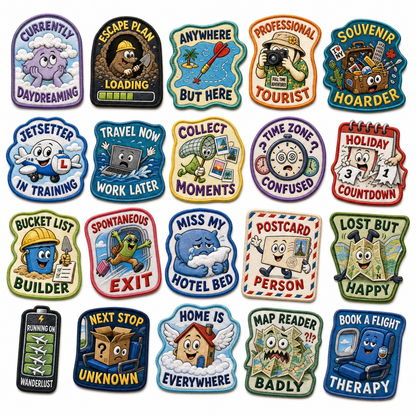 Mood Patches – Funny Travel Velcro Patch Packs